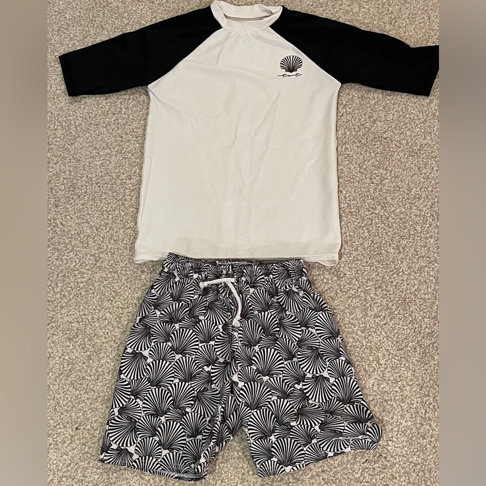 Seashell Boys Sun Shirt and Swim Trunks